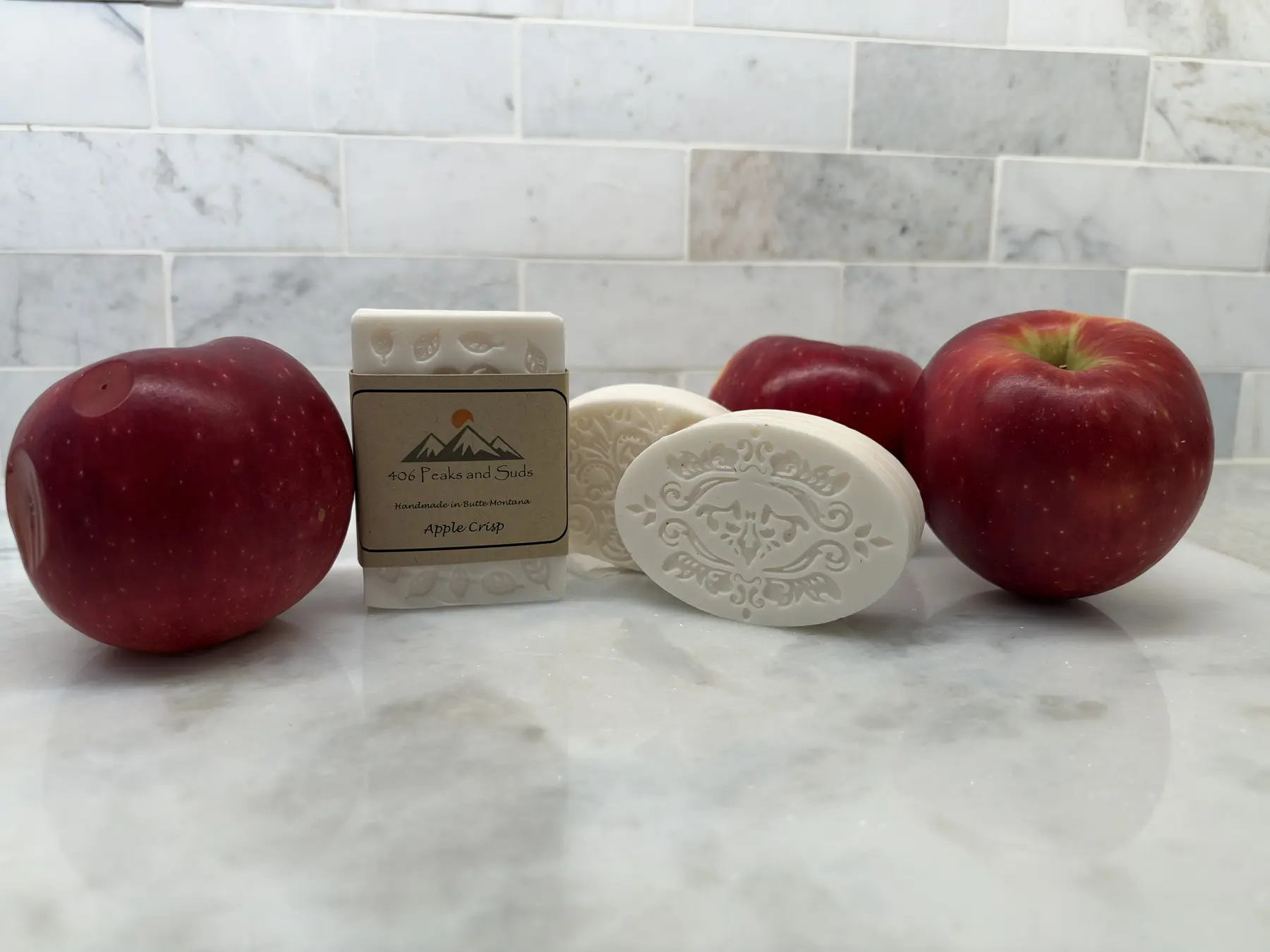 Apple Crisp handmade soap display