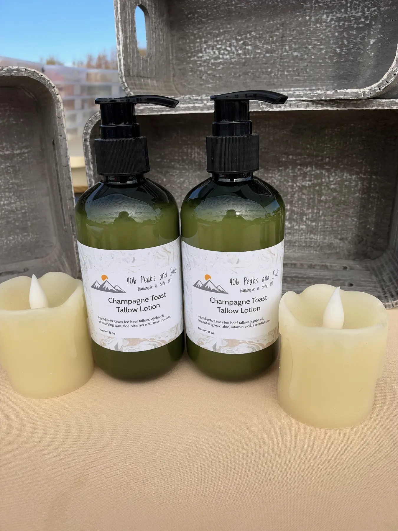 Champagne Toast Tallow Lotion made by 406 Peaks and Suds