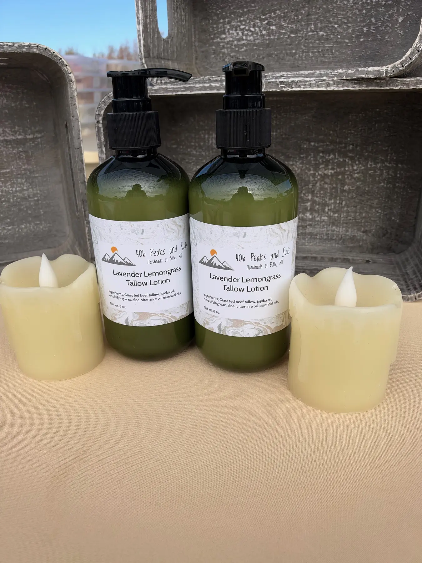 Lavender Lemongrass Tallow Lotion made by 406 Peaks and Suds