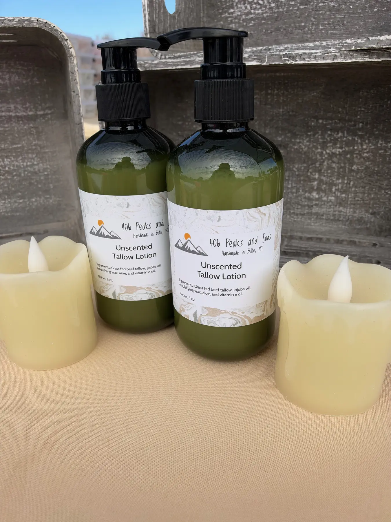 Unscented Tallow Lotion made by 406 Peaks and Suds