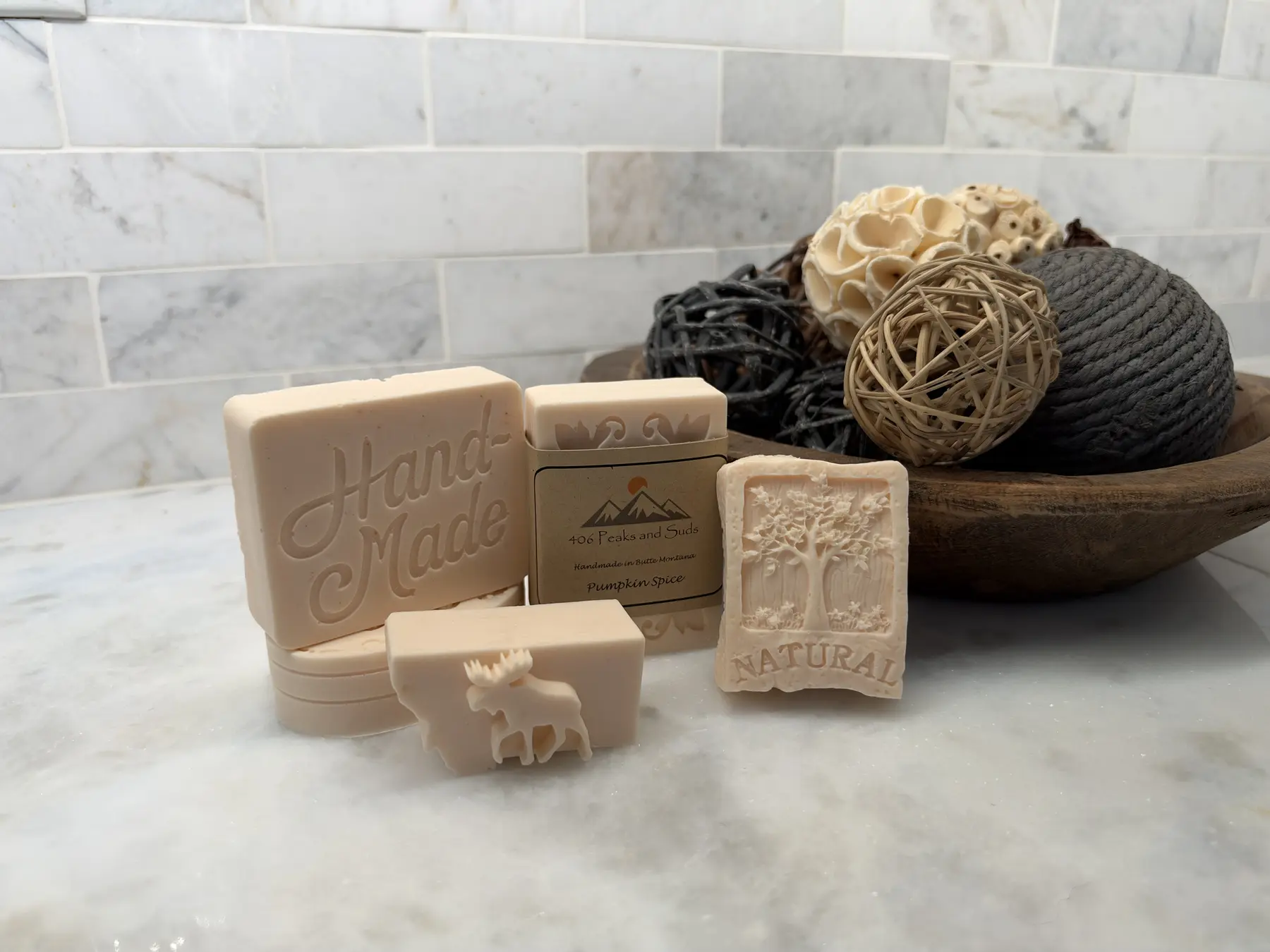 Pumpkin Spice seasonal soap made by 406 Peaks and Suds