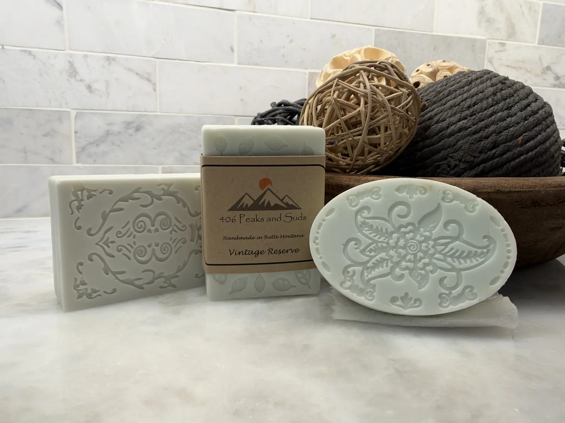 Vintage Reserve handmade soap display