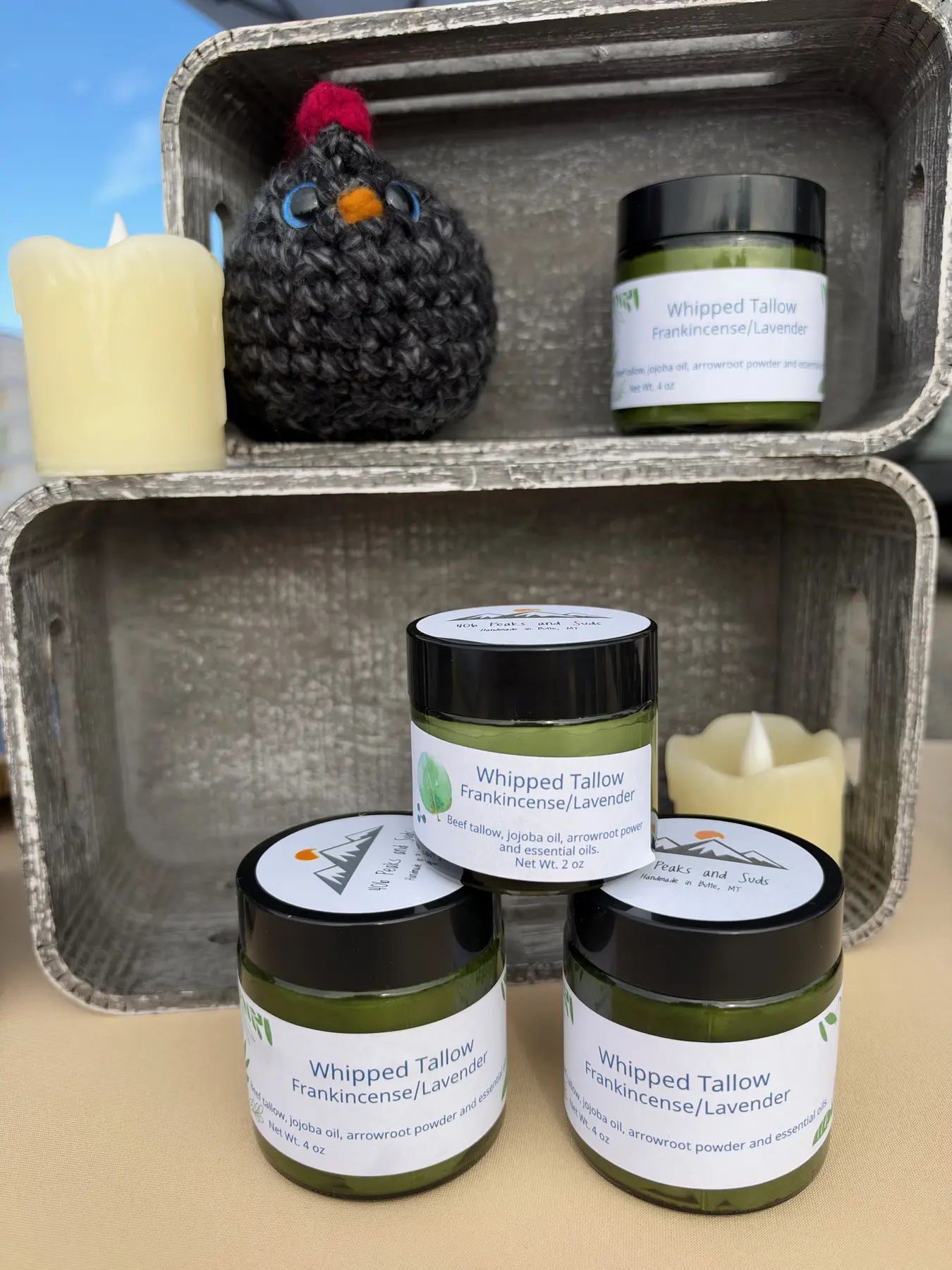 Frankincense and Lavender whipped tallow jars